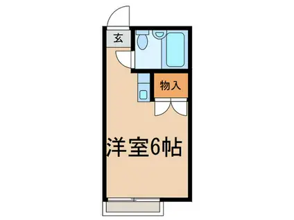 美しの森ハウスA棟(ワンルーム/2階)の間取り写真