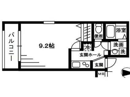 チコーベルメゾン東山(1K/3階)の間取り写真