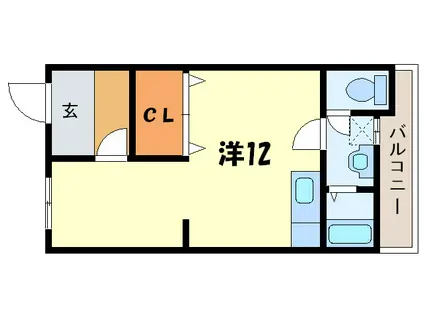 セピアコート(ワンルーム/1階)の間取り写真