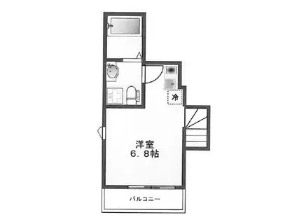 PATIO SQUARE 徳丸(ワンルーム/2階)の間取り写真