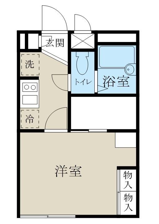 レオパレスAUBE 沼垂東(1K/2階)の間取り写真