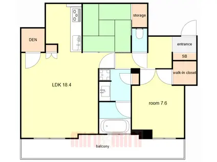 神戸ハーバータワー(2LDK/32階)の間取り写真