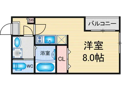 シャルム名古屋(1K/1階)の間取り写真