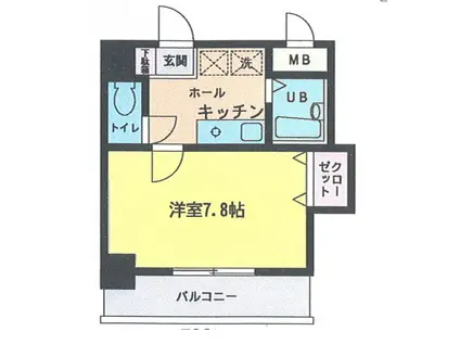 オリジンコアビル(1K/6階)の間取り写真