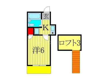 北小金第13レジデンス(1K/1階)の間取り写真