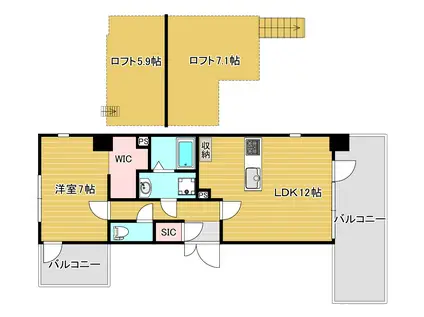 広路町計画(1LDK/8階)の間取り写真