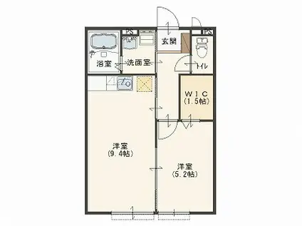 パルコート(1LDK/1階)の間取り写真