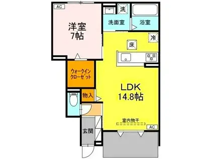 エスポワールYVII(1LDK/1階)の間取り写真