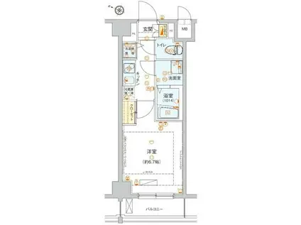 ハーモニーレジデンス池上(1K/1階)の間取り写真