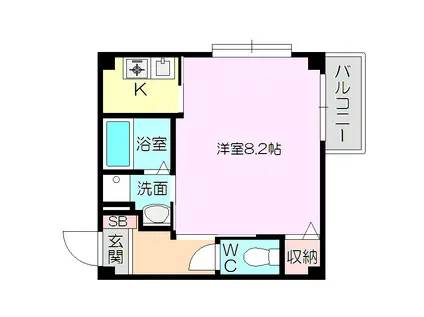 リゲルKAWAMOTO2番館(1K/1階)の間取り写真