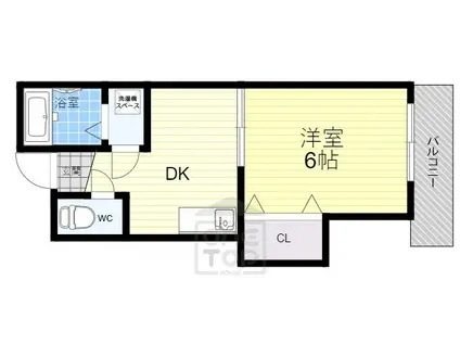プレアール正雀Ⅱ(1DK/1階)の間取り写真