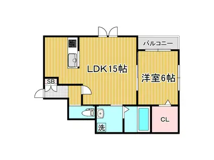 南浜町6番 AP(1LDK/1階)の間取り写真