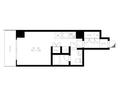 リヴィエールKIWA(ワンルーム/7階)の間取り写真