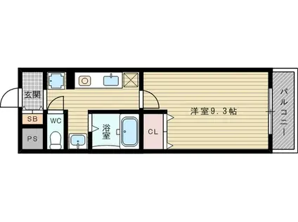 アレルヤ(1K/4階)の間取り写真