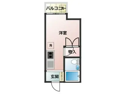 ノーブル中原(1K/2階)の間取り写真