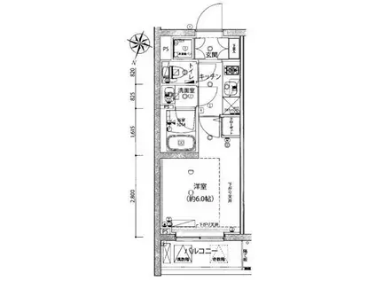 RISING PLACE綾瀬(1K/4階)の間取り写真