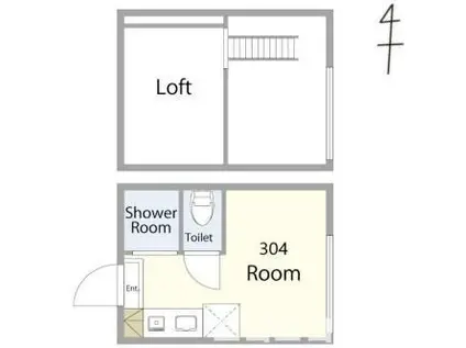 PCA弁天町(ワンルーム/3階)の間取り写真