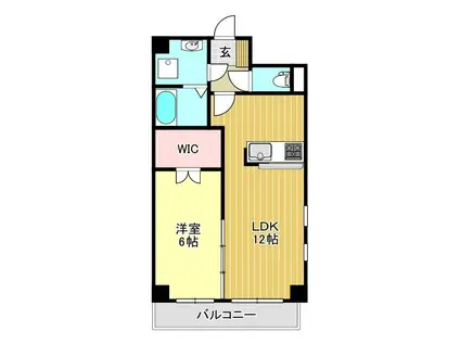 ミリュー(1LDK/6階)の間取り写真