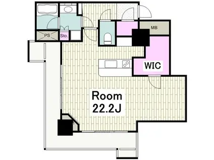 パシフィックロイヤルコートみなとみらいオーシャンタワー(ワンルーム/9階)の間取り写真