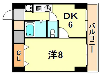 サニーパレス神陵台(1DK/3階)の間取り写真
