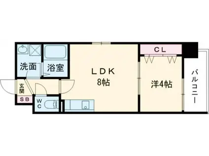 ル・パルク立花(1LDK/2階)の間取り写真