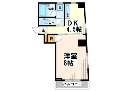 ウエストバレーII 当社管理物件(1K/3階)の間取り写真
