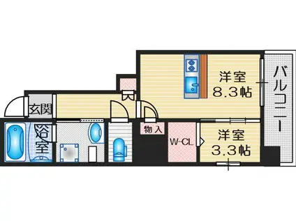 MS.CORE(1LDK/2階)の間取り写真