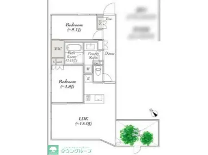 レグノ・コラージュ(1LDK/2階)の間取り写真