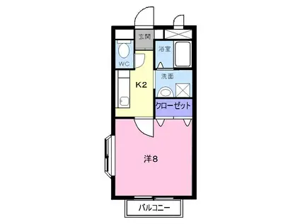 ディメイン小池(1K/2階)の間取り写真