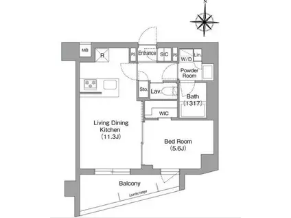 コンフォリア・リヴ永福町(1LDK/3階)の間取り写真