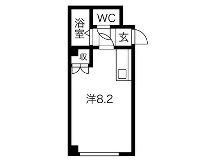 フロントシティB(ワンルーム/2階)の間取り写真