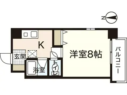 アヴァンセ中筋II(1K/4階)の間取り写真