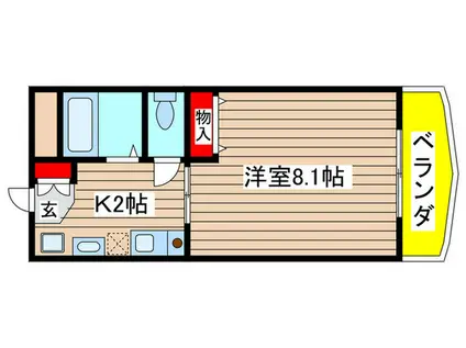 マンションリバーサイド(1K/4階)の間取り写真