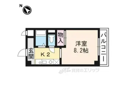 第2コーポ朝倉(1K/2階)の間取り写真