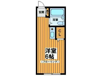 アスペンハイム(ワンルーム/1階)の間取り写真