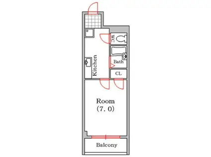 プレミアム堀江(1K/8階)の間取り写真