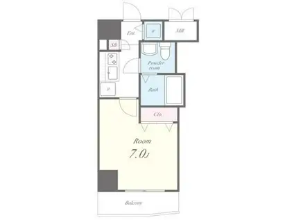 プロムナード岩楯(1K/4階)の間取り写真