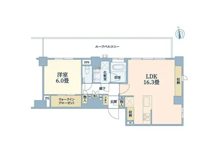 ピアース尾山台レジデンス(1LDK/4階)の間取り写真