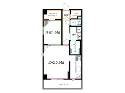 ブライズ高円寺(1LDK/5階)の間取り写真