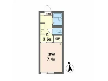 ラフォーレ・N・B(1K/1階)の間取り写真