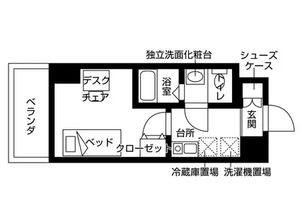 フレンシアエール町田(1K/7階)の間取り写真