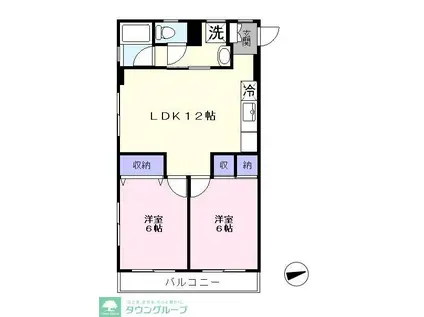 USパレスII(2LDK/1階)の間取り写真