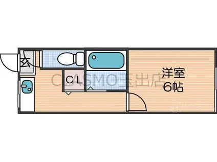 千本中ハイツ(1K/2階)の間取り写真