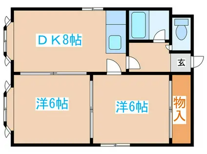 グレイシャス幌彩(2DK/3階)の間取り写真