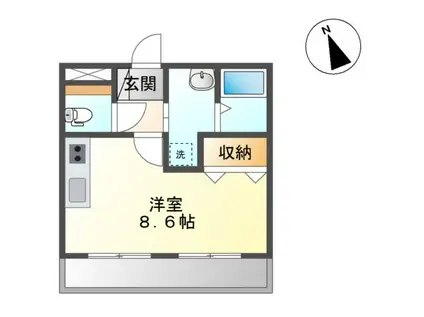 サンシャイン有松(ワンルーム/2階)の間取り写真