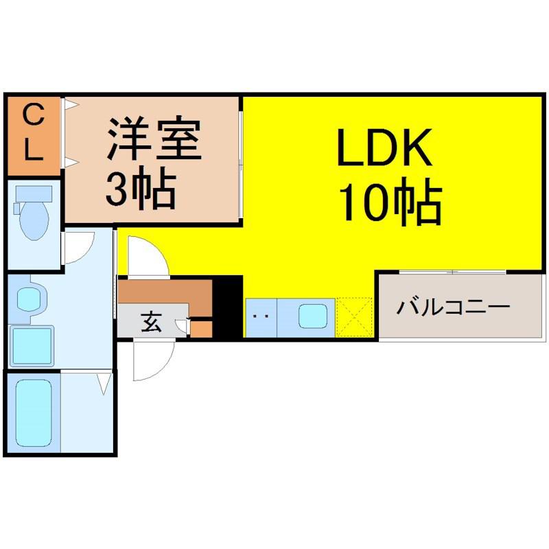 SHOKEN VILLA川名(1LDK/1階)の間取り写真