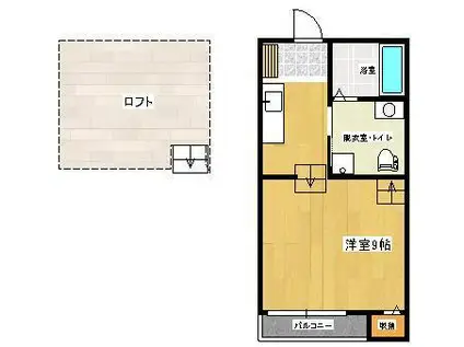 ソルジェンテ小月駅前(1K/2階)の間取り写真