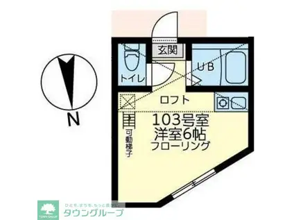 ユナイト大口アダムランバート(ワンルーム/1階)の間取り写真