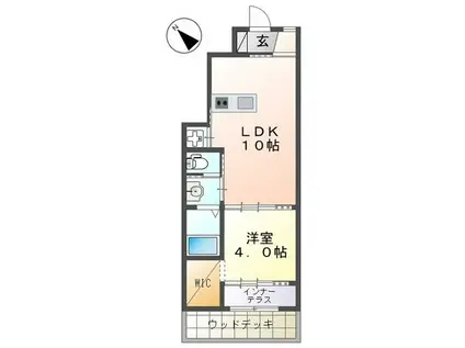 ルミナスハイム羽浦IV(1LDK/1階)の間取り写真