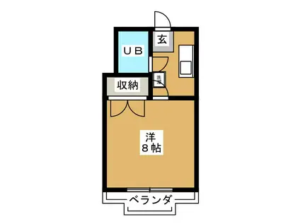 第3池原荘(1K/2階)の間取り写真